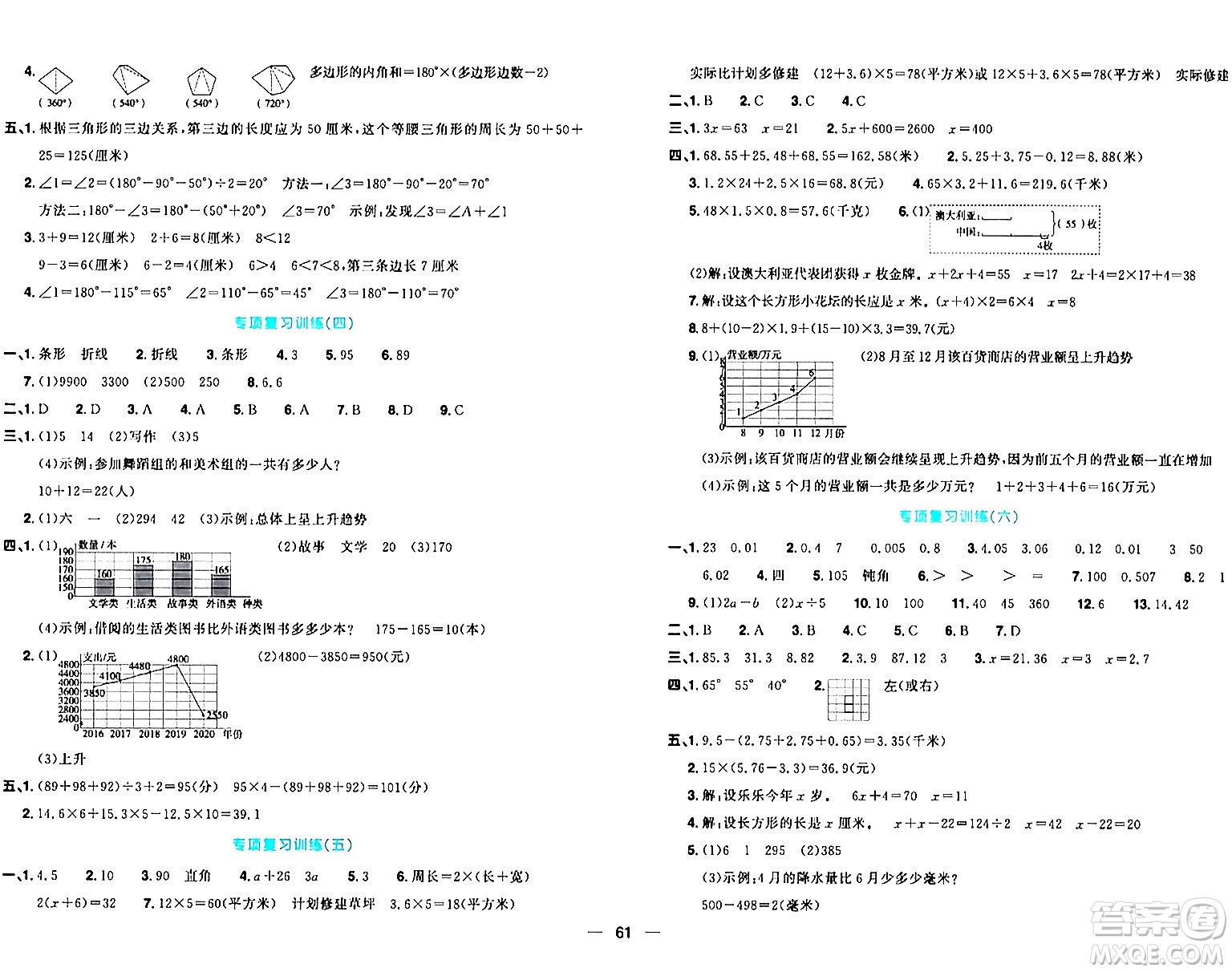 江西教育出版社2024年春陽(yáng)光同學(xué)一線名師全優(yōu)好卷四年級(jí)數(shù)學(xué)下冊(cè)北師大版答案