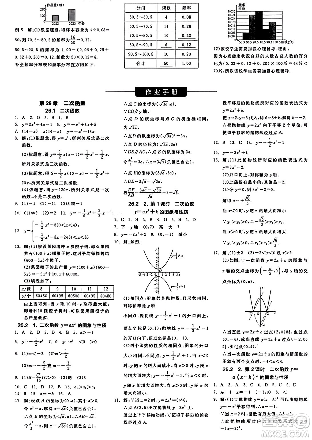 陽(yáng)光出版社2024年春全品學(xué)練考九年級(jí)數(shù)學(xué)下冊(cè)華師版答案