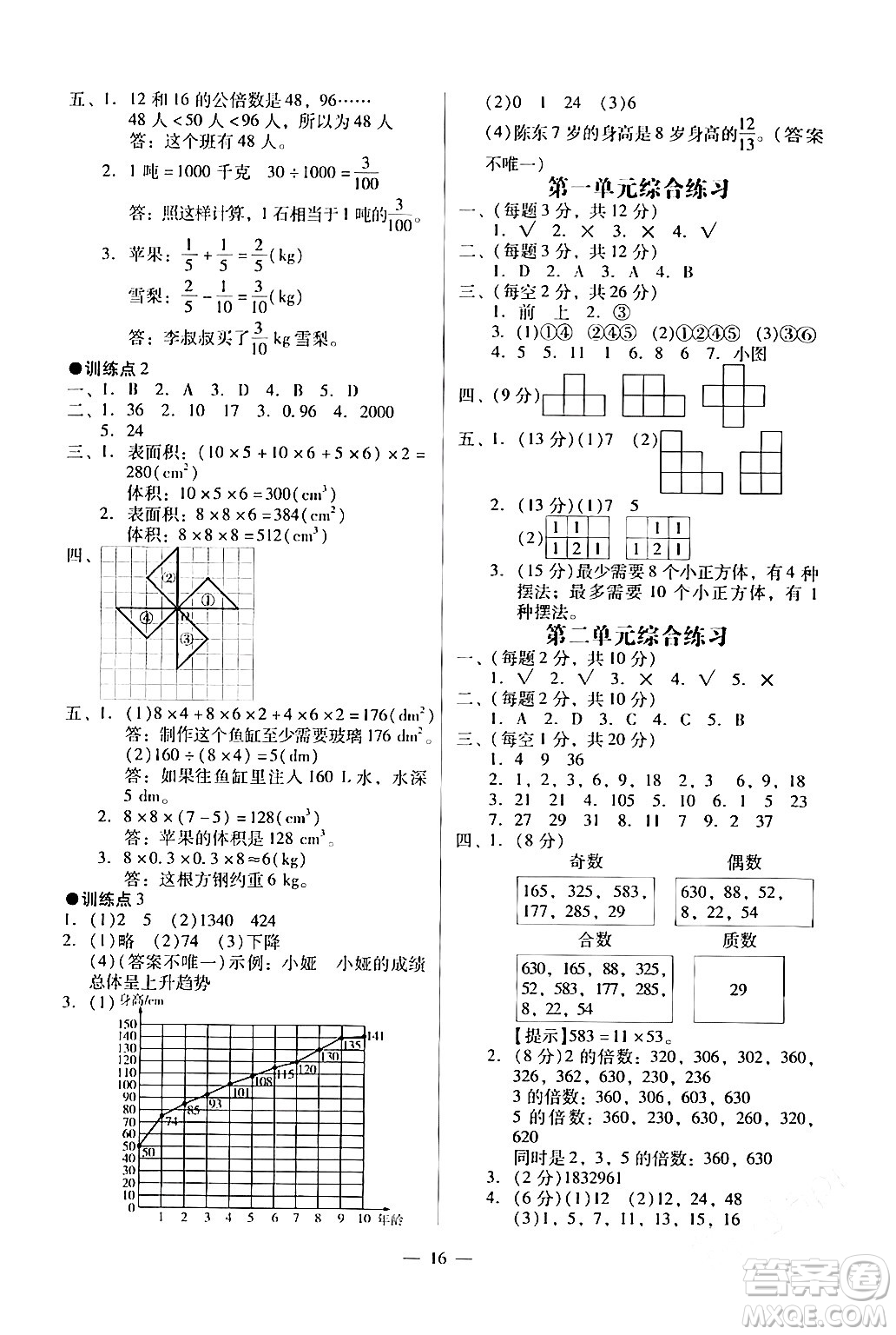 廣州出版社2024年春小學(xué)數(shù)學(xué)目標(biāo)實(shí)施手冊(cè)五年級(jí)數(shù)學(xué)下冊(cè)廣州專(zhuān)版答案