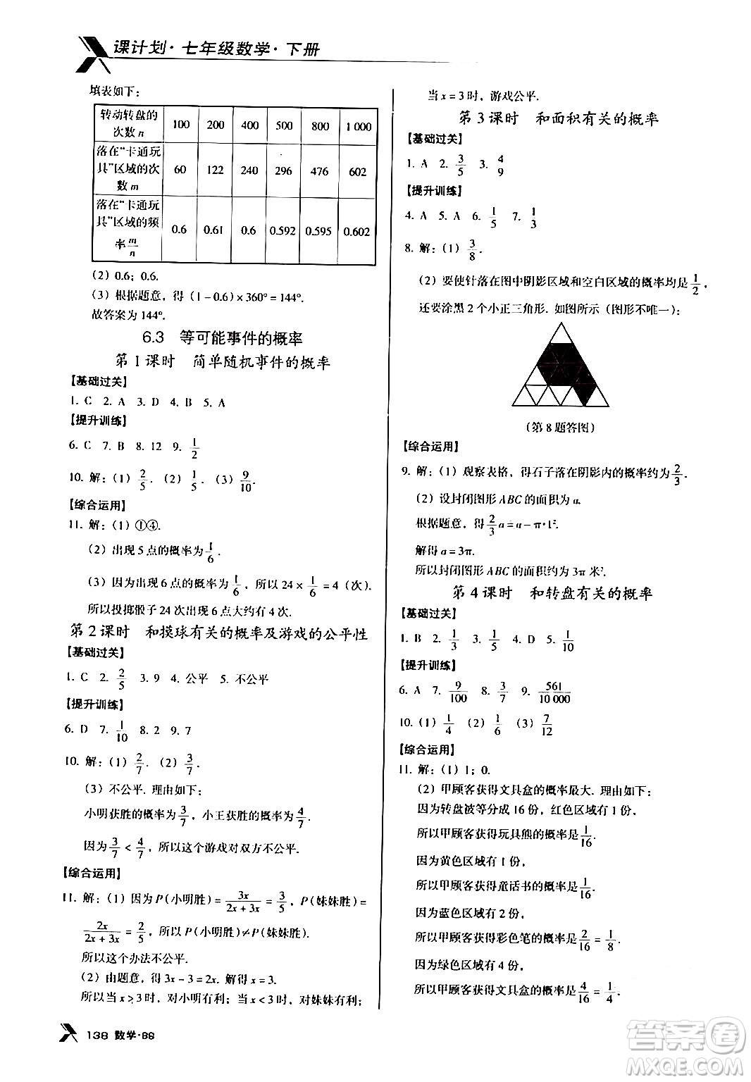 廣東經(jīng)濟(jì)出版社2024年春全優(yōu)點(diǎn)練課計(jì)劃七年級(jí)數(shù)學(xué)下冊北師大版答案