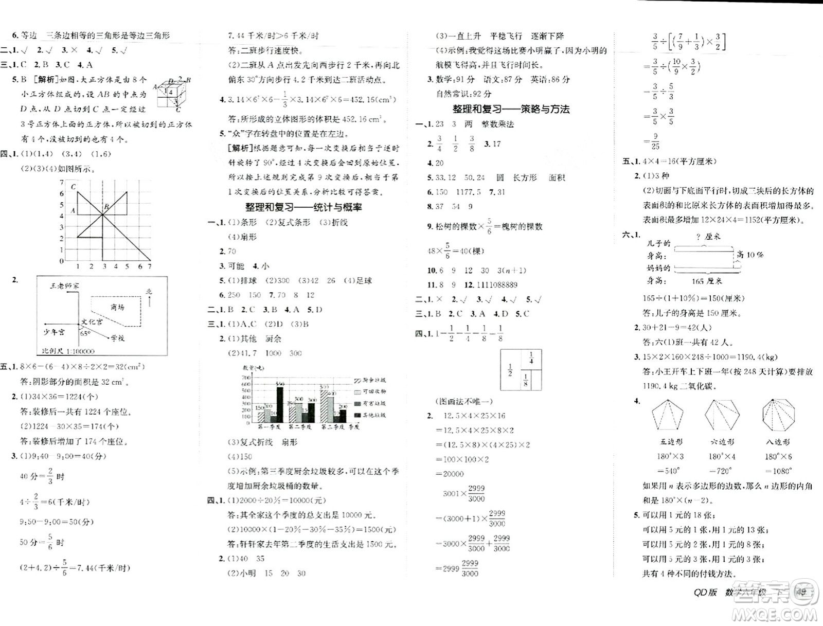 新疆青少年出版社2024年春海淀單元測試AB卷六年級數(shù)學下冊青島版答案