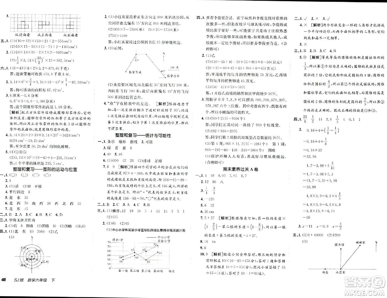 新疆青少年出版社2024年春海淀單元測(cè)試AB卷六年級(jí)數(shù)學(xué)下冊(cè)蘇教版答案