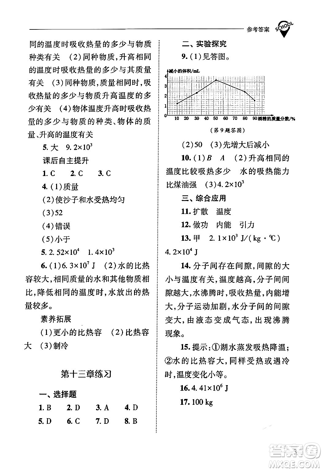 山西教育出版社2024年春新課程問(wèn)題解決導(dǎo)學(xué)方案九年級(jí)物理下冊(cè)人教版答案