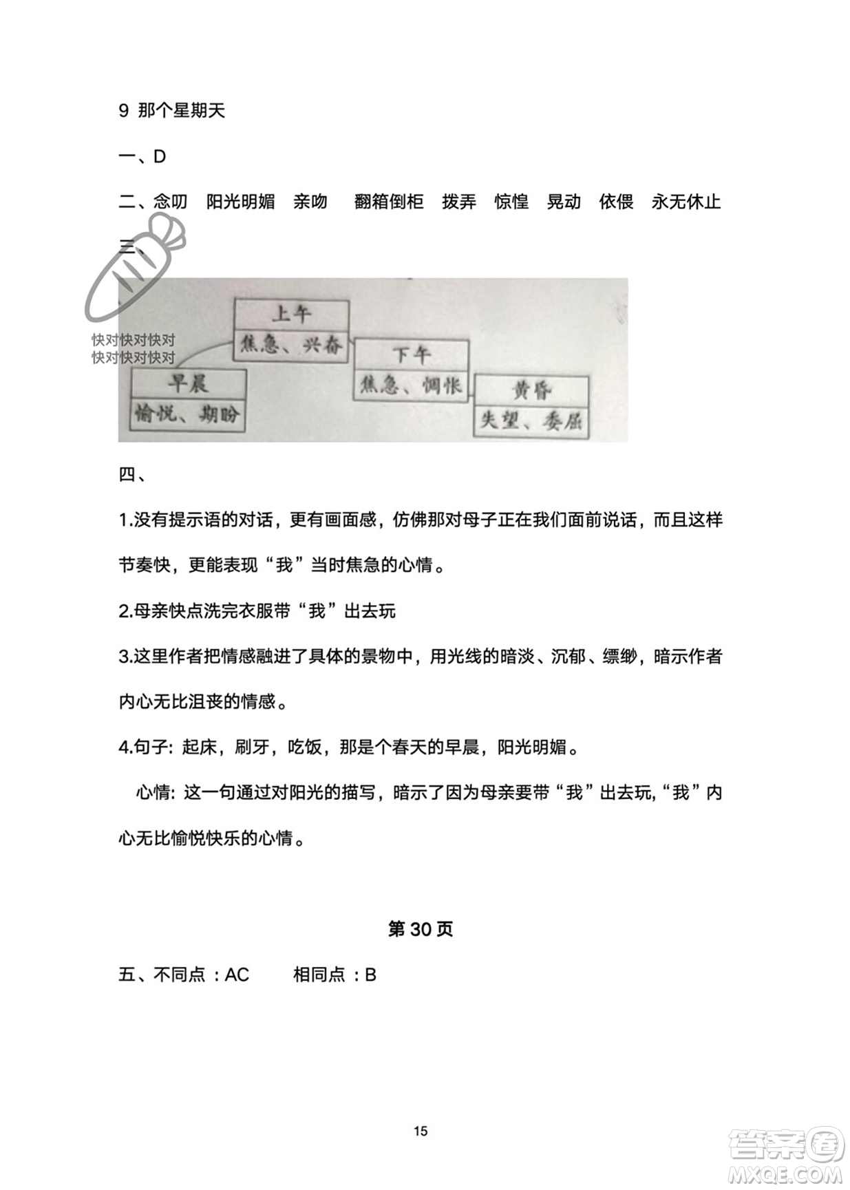 武漢大學(xué)出版社2024高能學(xué)案黃岡作業(yè)本六年級語文下冊人教版答案