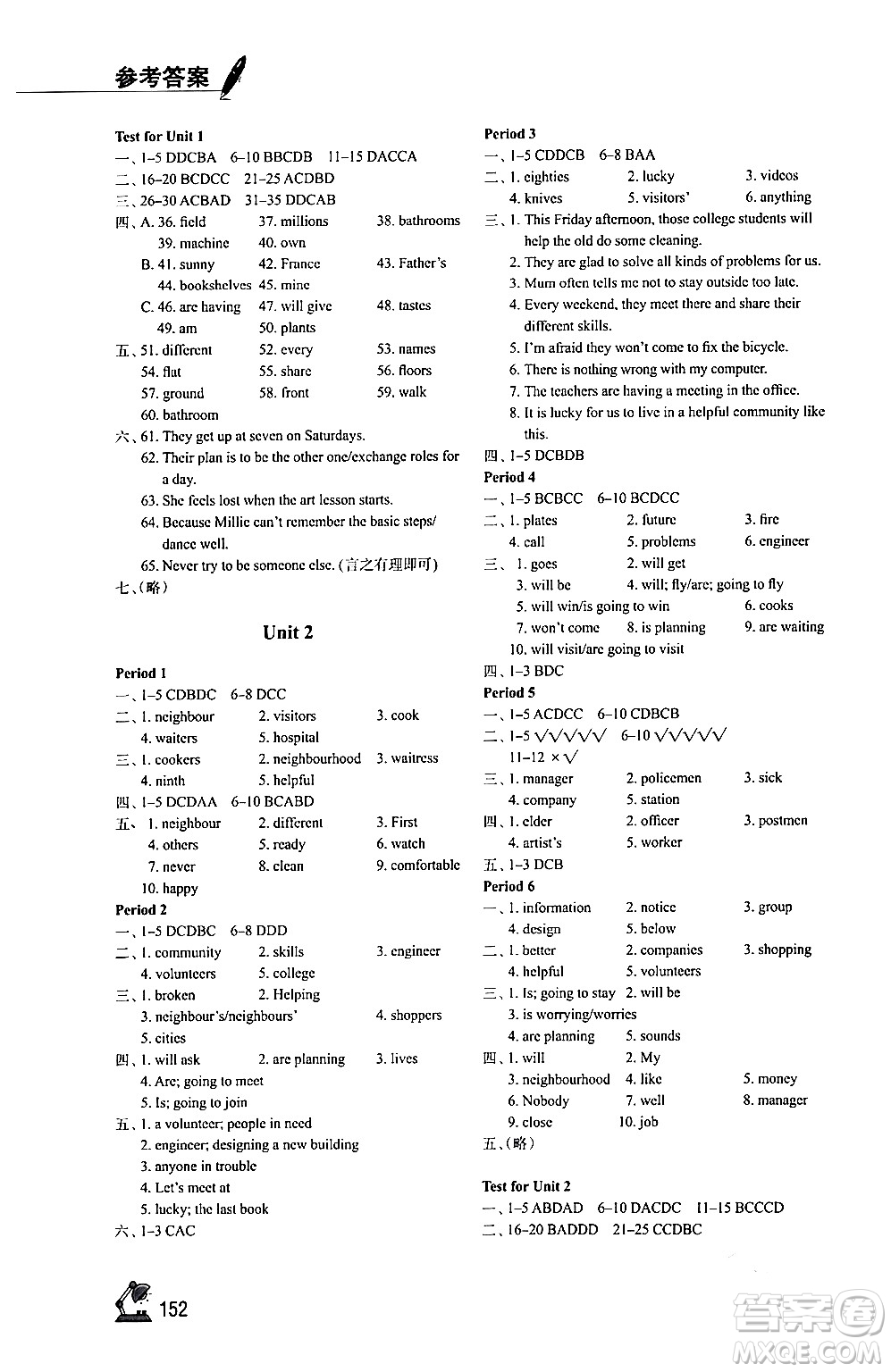 江蘇鳳凰教育出版社2024年春學(xué)習(xí)與評價七年級英語下冊譯林版答案