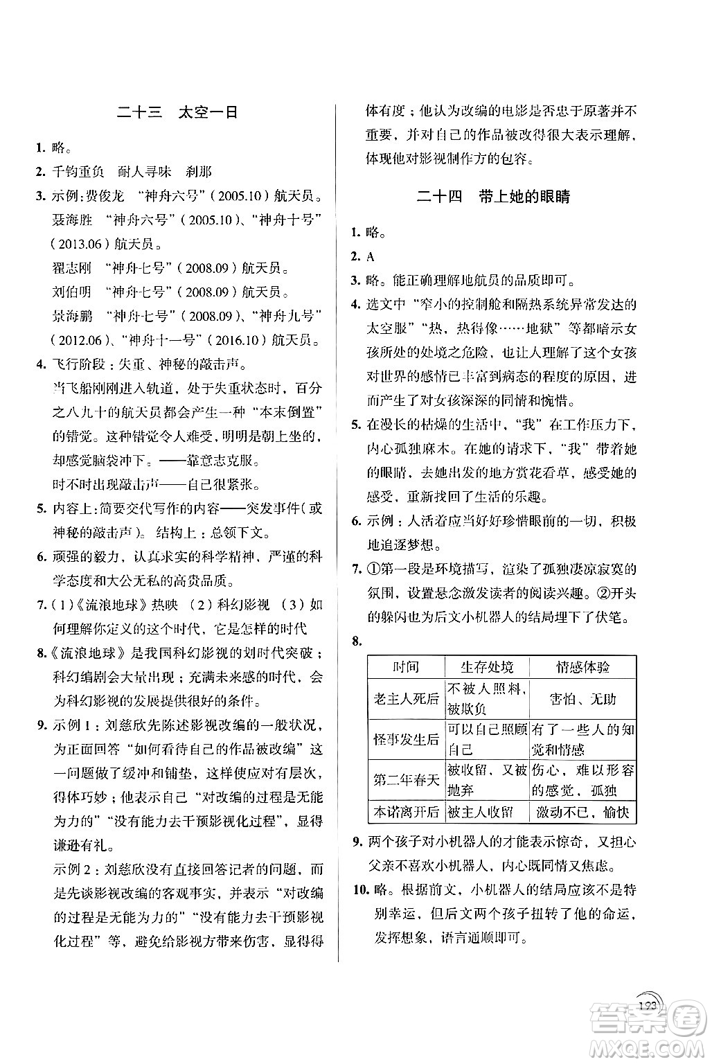 江蘇鳳凰教育出版社2024年春學(xué)習(xí)與評(píng)價(jià)七年級(jí)語(yǔ)文下冊(cè)蘇教版答案