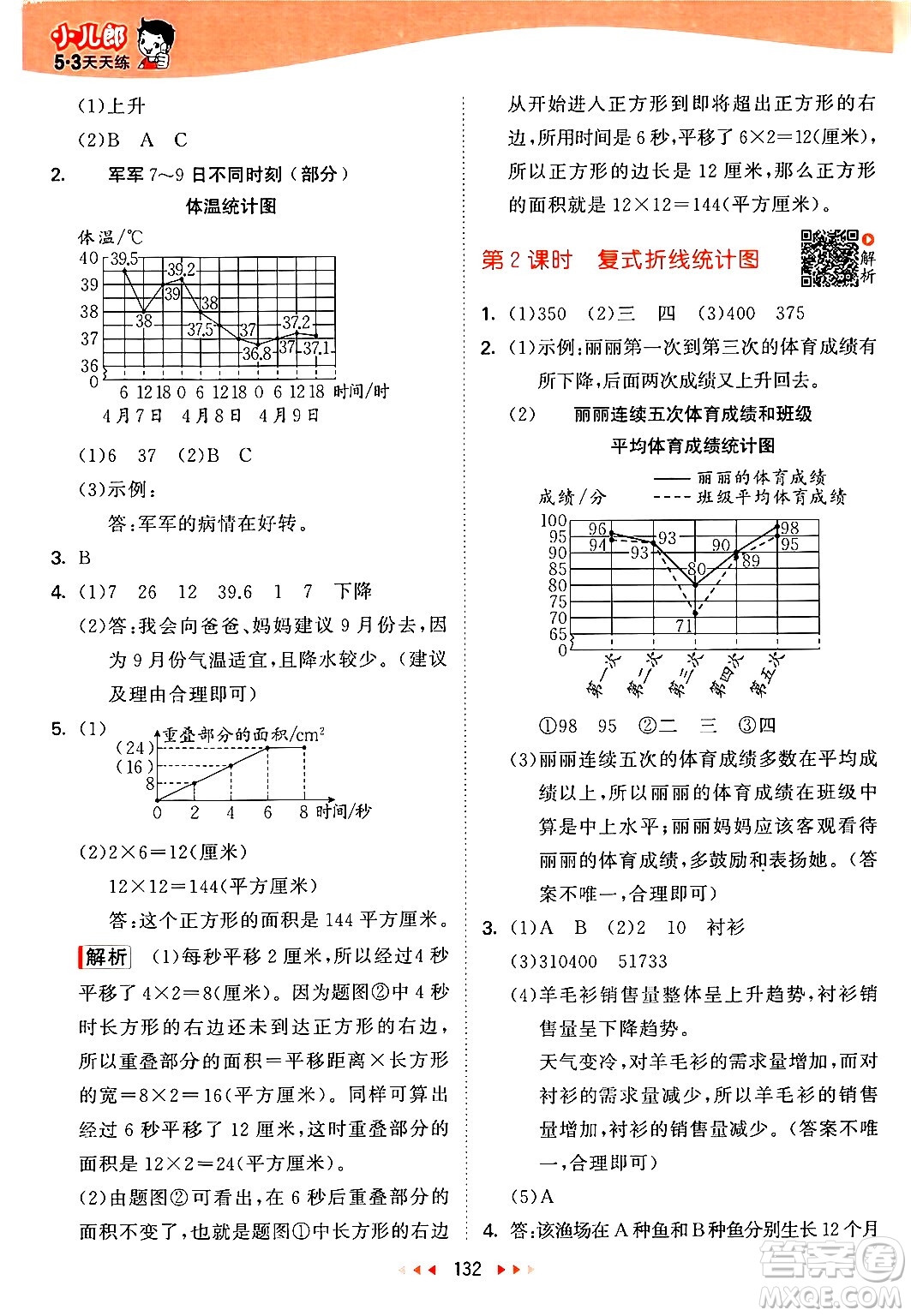 教育科學(xué)出版社2024年春53天天練五年級數(shù)學(xué)下冊蘇教版答案