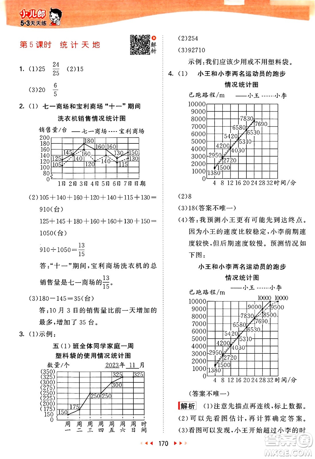 教育科學(xué)出版社2024年春53天天練五年級數(shù)學(xué)下冊蘇教版答案