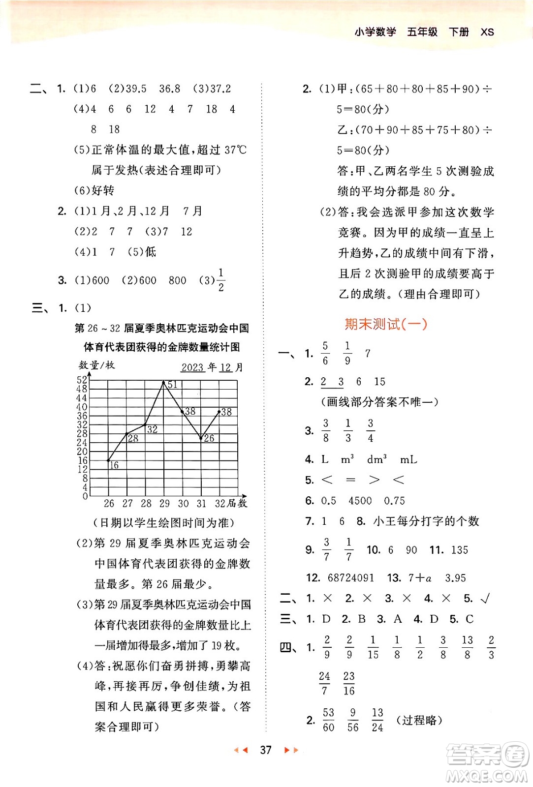 地質(zhì)出版社2024年春53天天練五年級數(shù)學下冊西師版答案