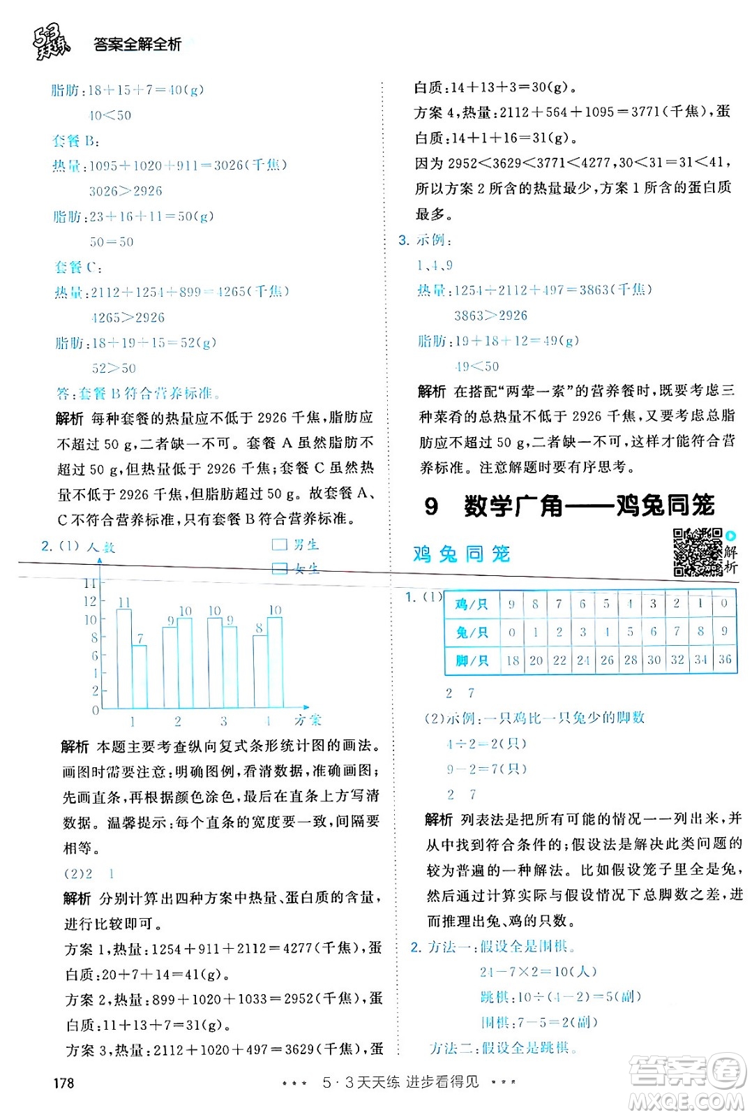 教育科學出版社2024年春53天天練四年級數學下冊人教版答案