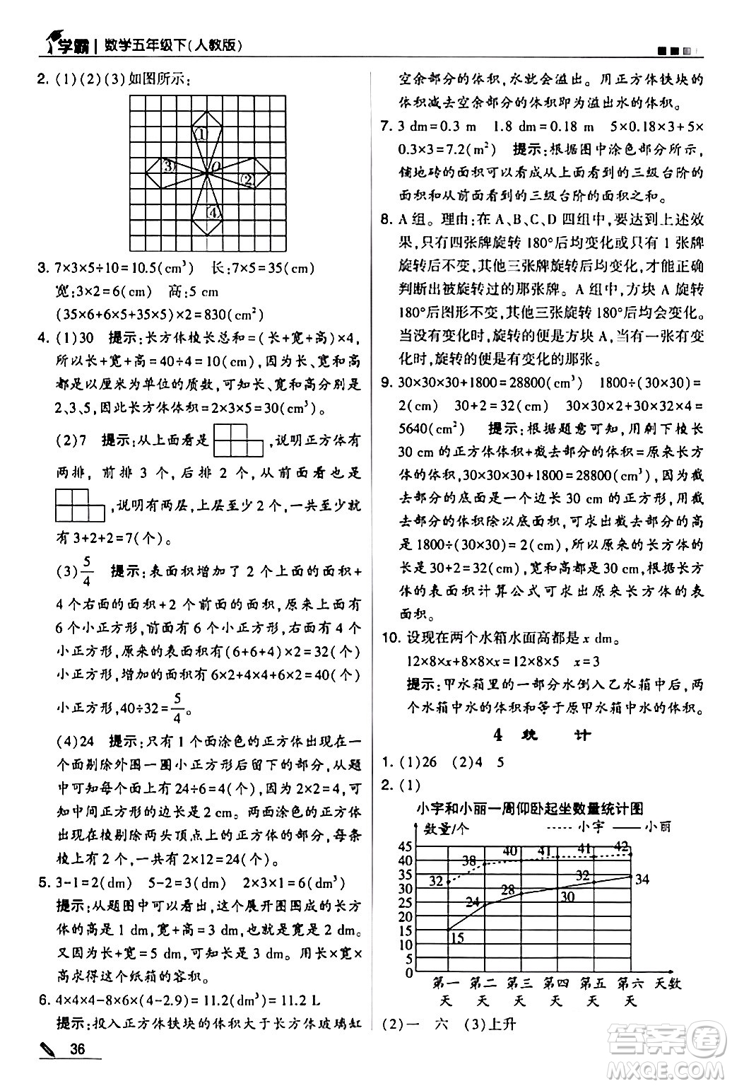 甘肅少年兒童出版社2024年春5星學(xué)霸五年級數(shù)學(xué)下冊人教版答案