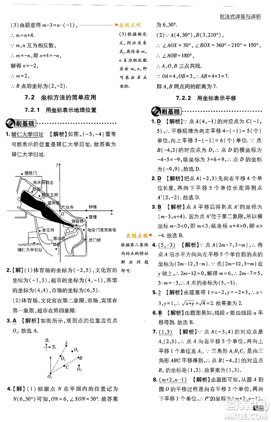 開(kāi)明出版社2024年春初中必刷題七年級(jí)數(shù)學(xué)下冊(cè)人教版答案