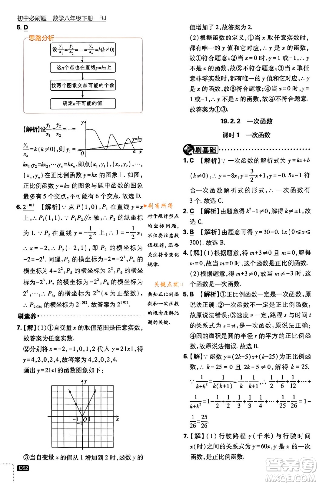 開(kāi)明出版社2024年春初中必刷題八年級(jí)數(shù)學(xué)下冊(cè)人教版答案