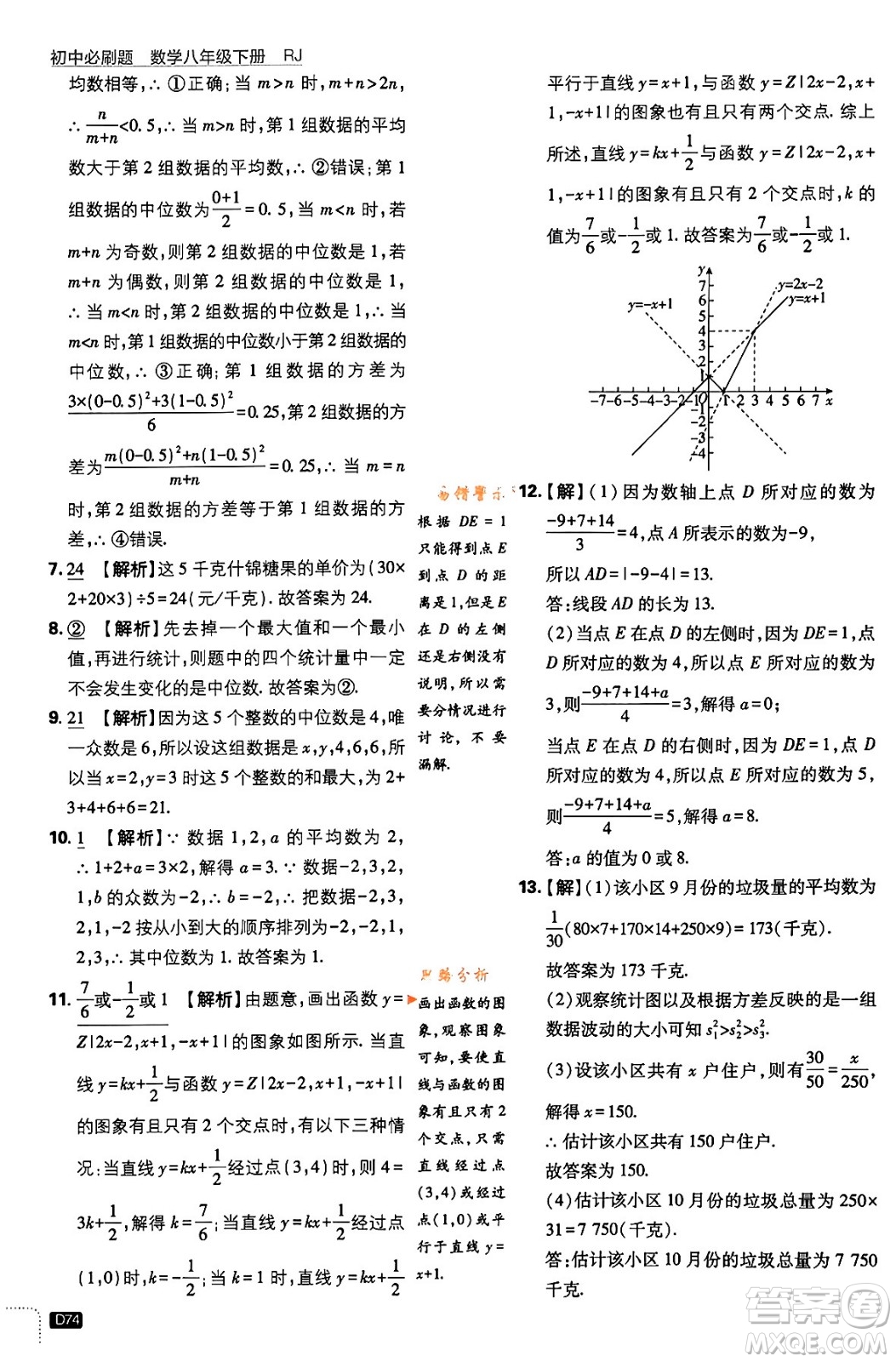 開(kāi)明出版社2024年春初中必刷題八年級(jí)數(shù)學(xué)下冊(cè)人教版答案