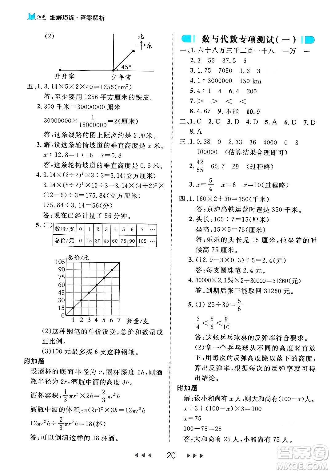 延邊大學(xué)出版社2024年春細(xì)解巧練六年級數(shù)學(xué)下冊北師大版答案