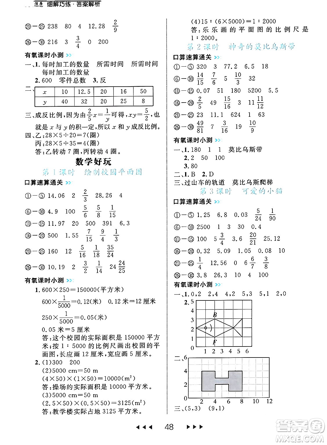 延邊大學(xué)出版社2024年春細(xì)解巧練六年級數(shù)學(xué)下冊北師大版答案