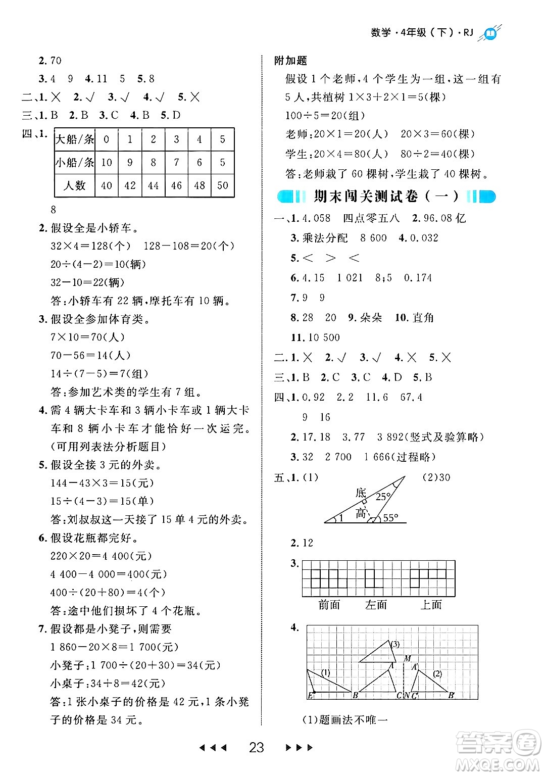 延邊大學(xué)出版社2024年春細(xì)解巧練四年級(jí)數(shù)學(xué)下冊(cè)人教版答案