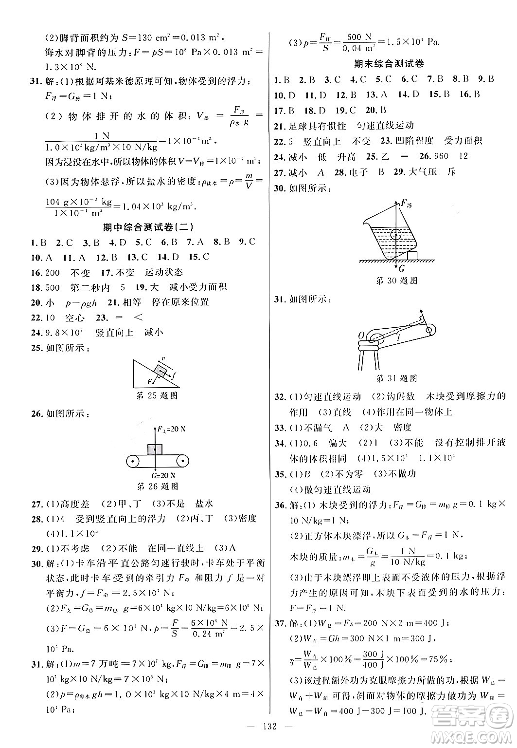 延邊大學(xué)出版社2024年春細(xì)解巧練八年級(jí)物理下冊(cè)滬科版答案