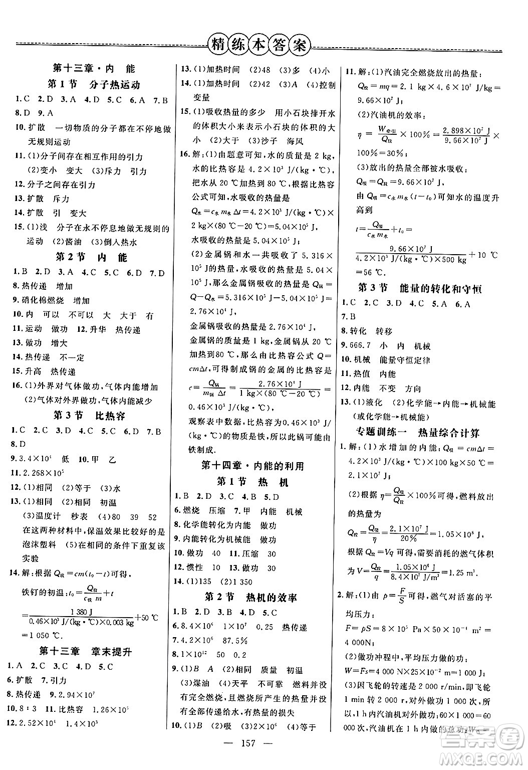 延邊大學(xué)出版社2024年春細(xì)解巧練九年級(jí)物理下冊(cè)人教版答案