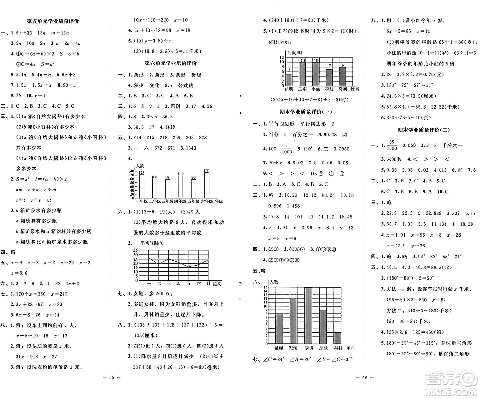 北京師范大學(xué)出版社2024年春新課標(biāo)同步單元練習(xí)四年級(jí)數(shù)學(xué)下冊(cè)北師大版答案