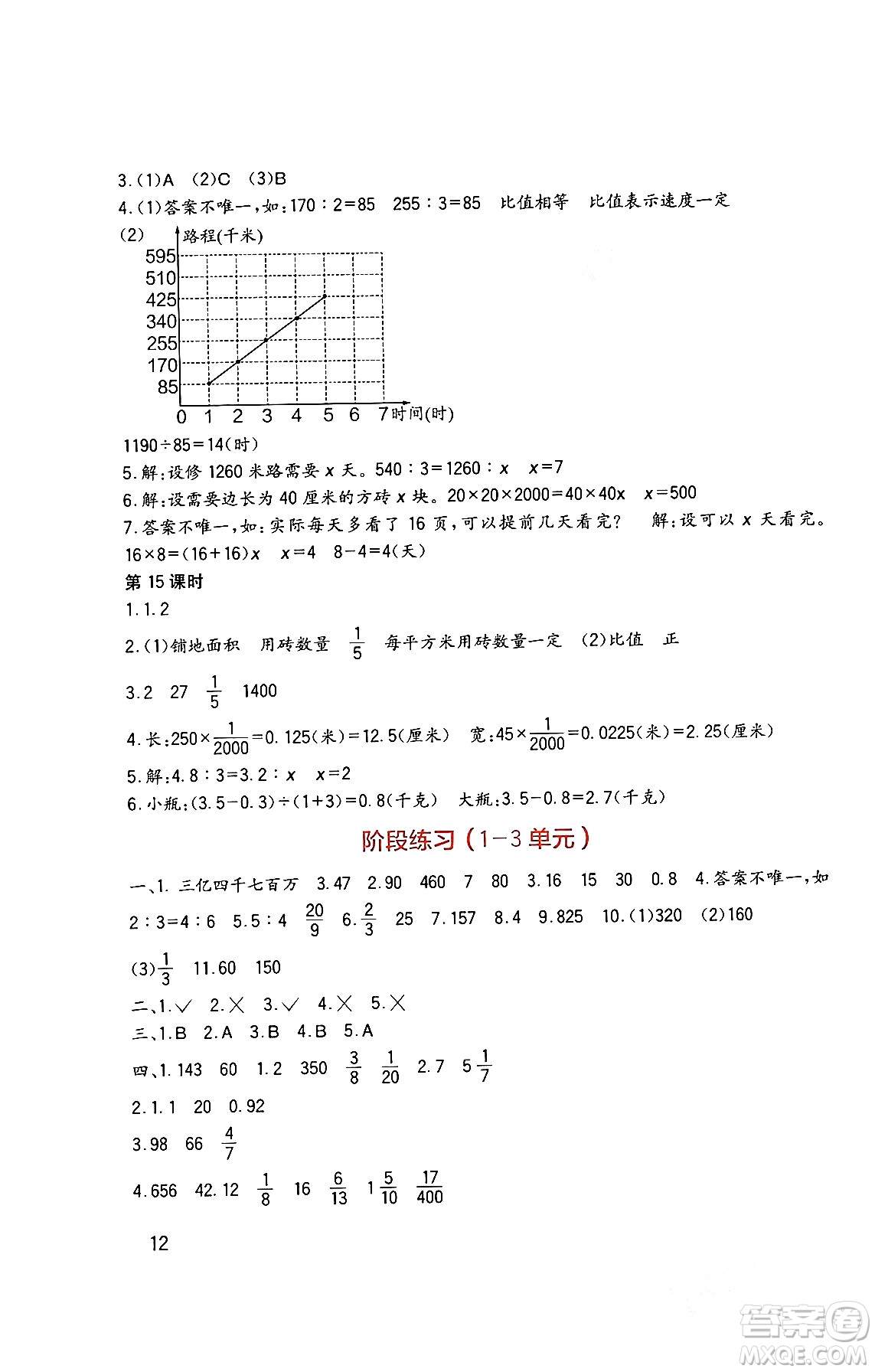 四川教育出版社2024年春新課標(biāo)小學(xué)生學(xué)習(xí)實(shí)踐園地六年級(jí)數(shù)學(xué)下冊(cè)西師大版答案