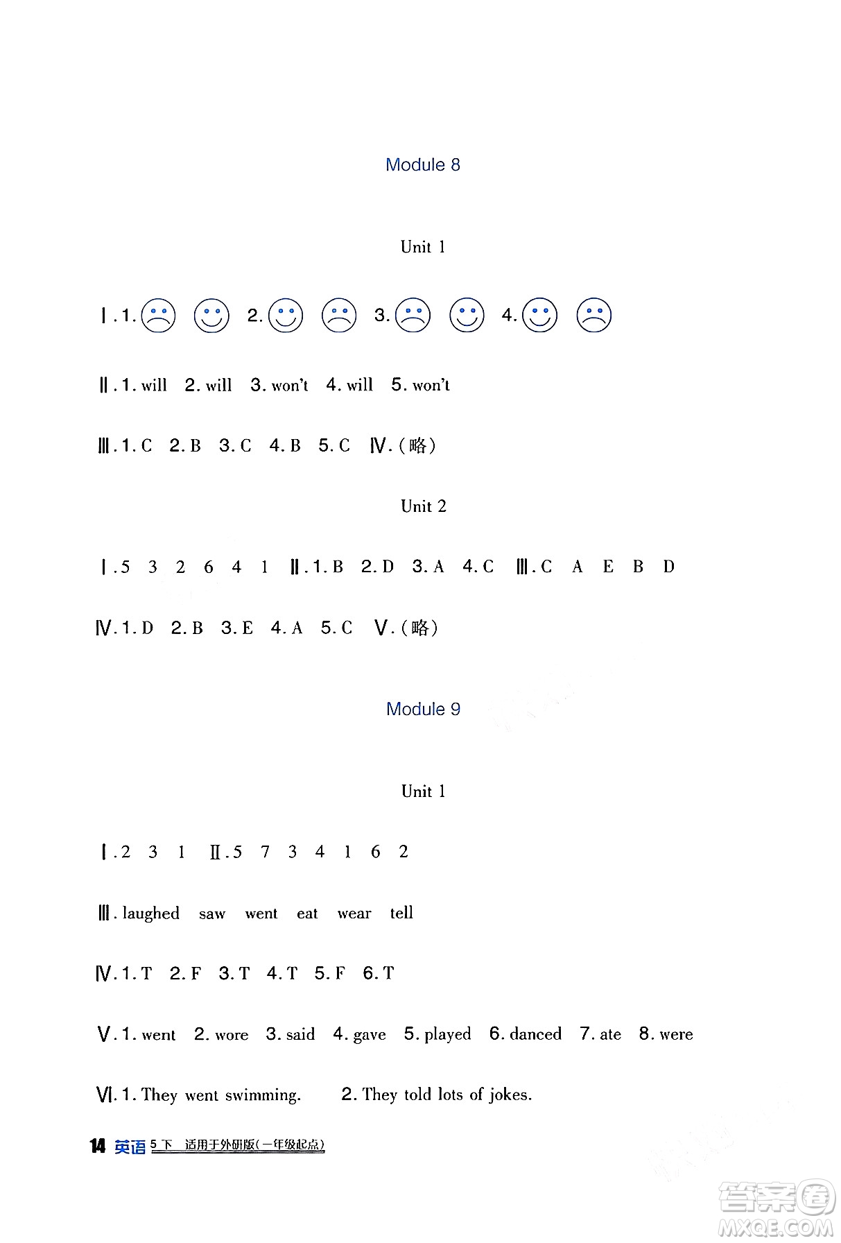 四川教育出版社2024年春新課標小學(xué)生學(xué)習(xí)實踐園地五年級英語下冊外研版一起點答案