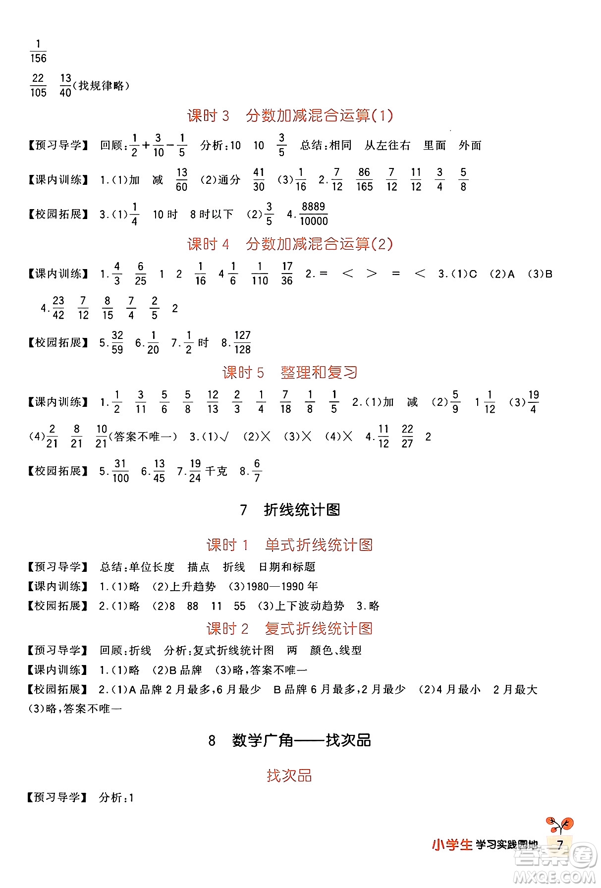 四川教育出版社2024年春新課標(biāo)小學(xué)生學(xué)習(xí)實(shí)踐園地五年級數(shù)學(xué)下冊人教版答案