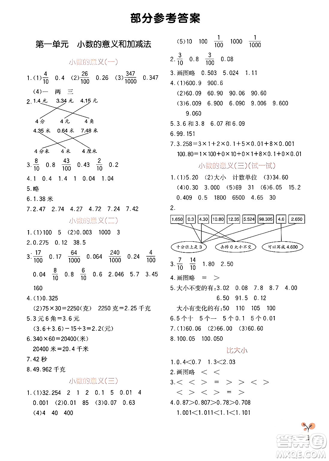 四川教育出版社2024年春新課標(biāo)小學(xué)生學(xué)習(xí)實(shí)踐園地四年級(jí)數(shù)學(xué)下冊(cè)北師大版答案