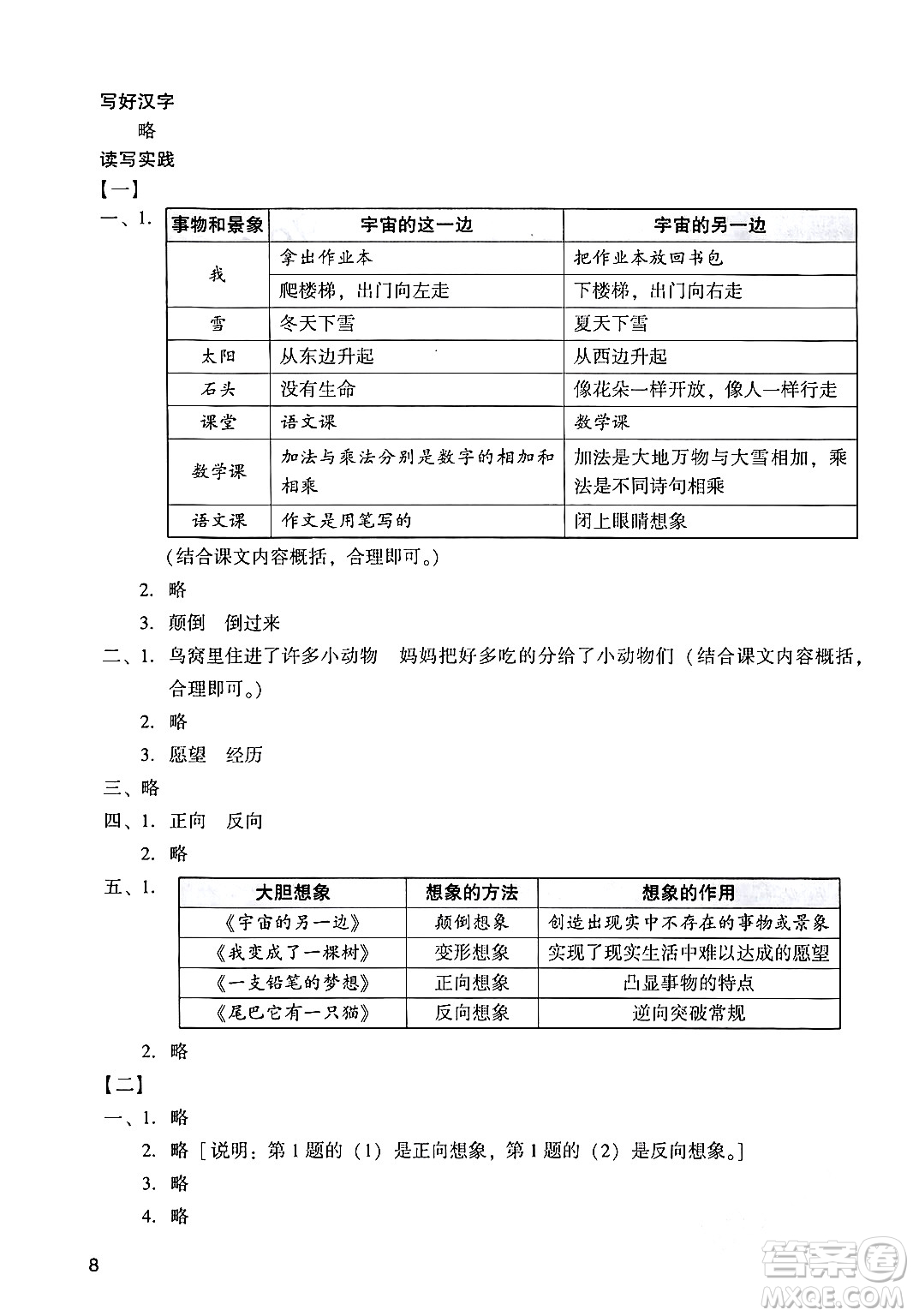 廣州出版社2024年春陽光學(xué)業(yè)評價三年級語文下冊人教版答案