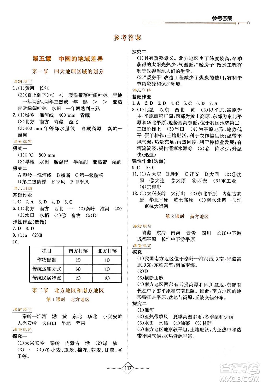 湖南教育出版社2024年春學(xué)法大視野八年級(jí)地理下冊(cè)湘教版答案