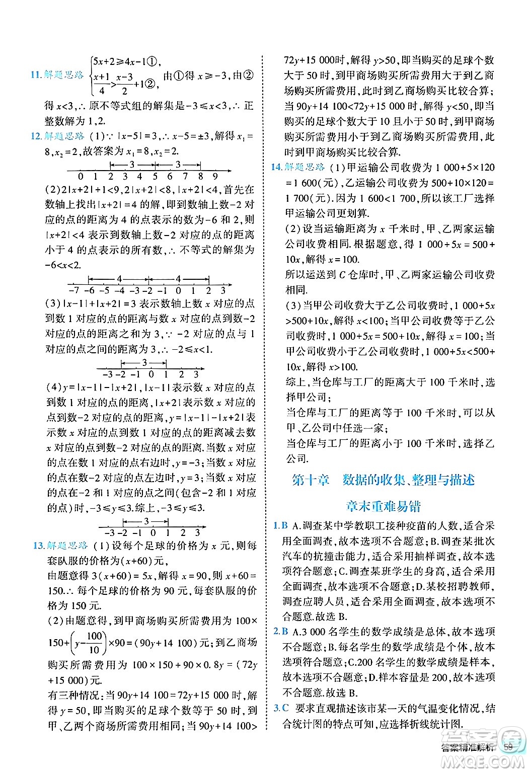 西安出版社2024年春53初中全優(yōu)卷七年級(jí)數(shù)學(xué)下冊(cè)人教版答案