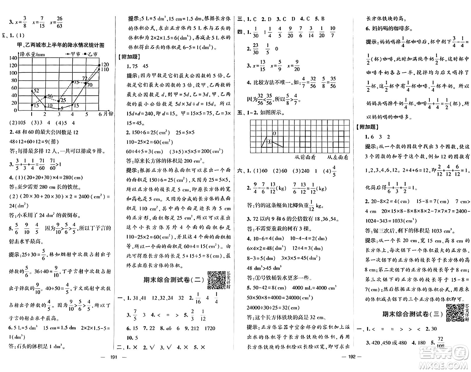 寧夏人民教育出版社2024年春學霸提優(yōu)大試卷五年級數(shù)學下冊人教版答案