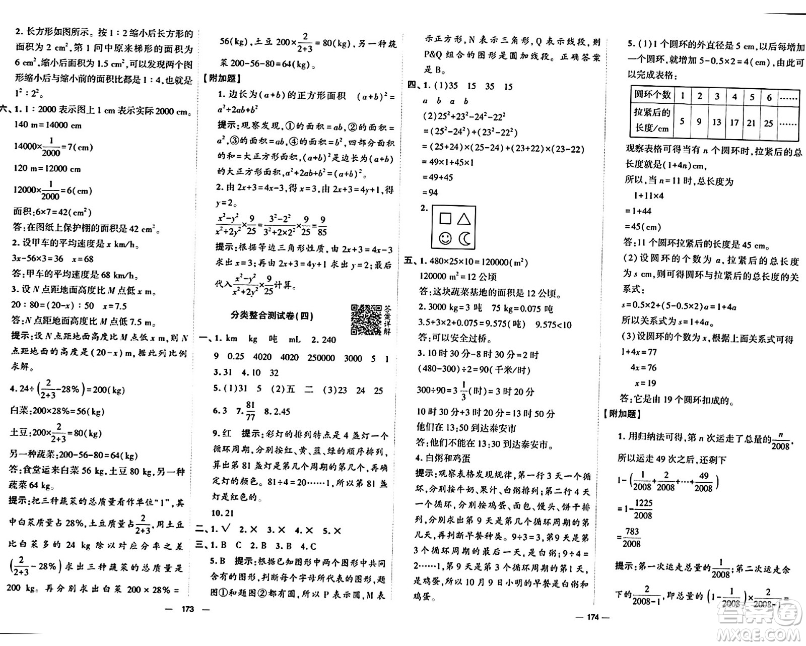 寧夏人民教育出版社2024年春學霸提優(yōu)大試卷六年級數(shù)學下冊北師大版答案