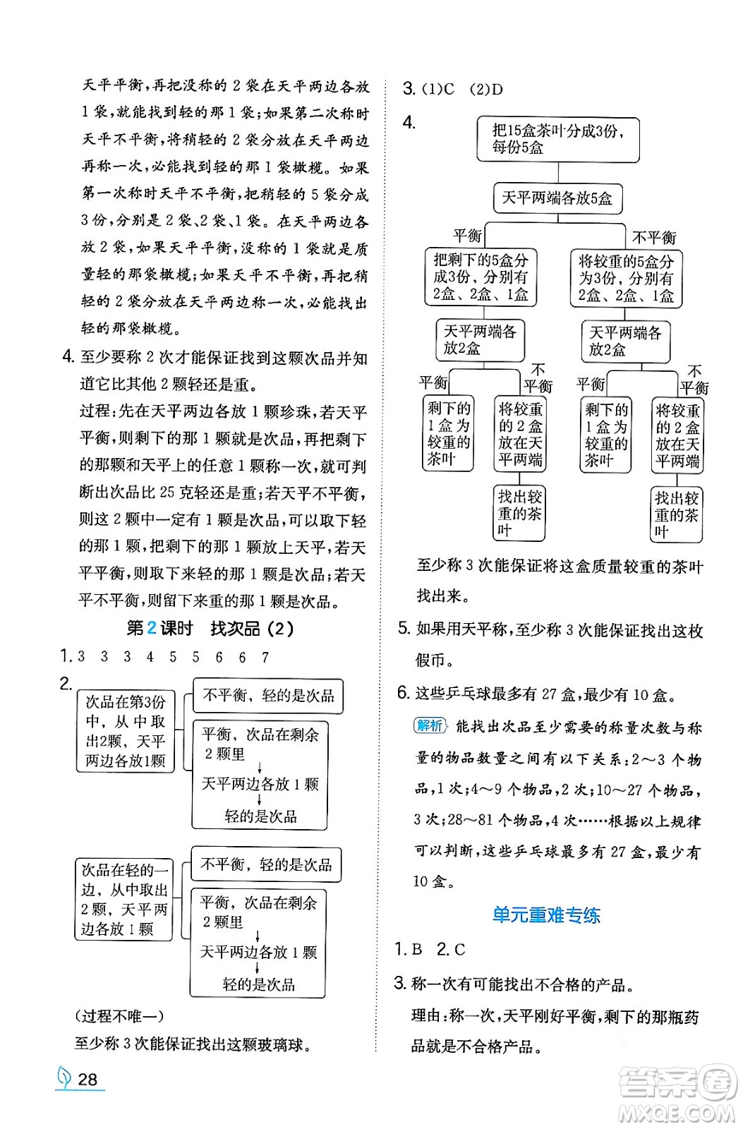 湖南教育出版社2024年春一本同步訓(xùn)練五年級數(shù)學下冊人教版福建專版答案