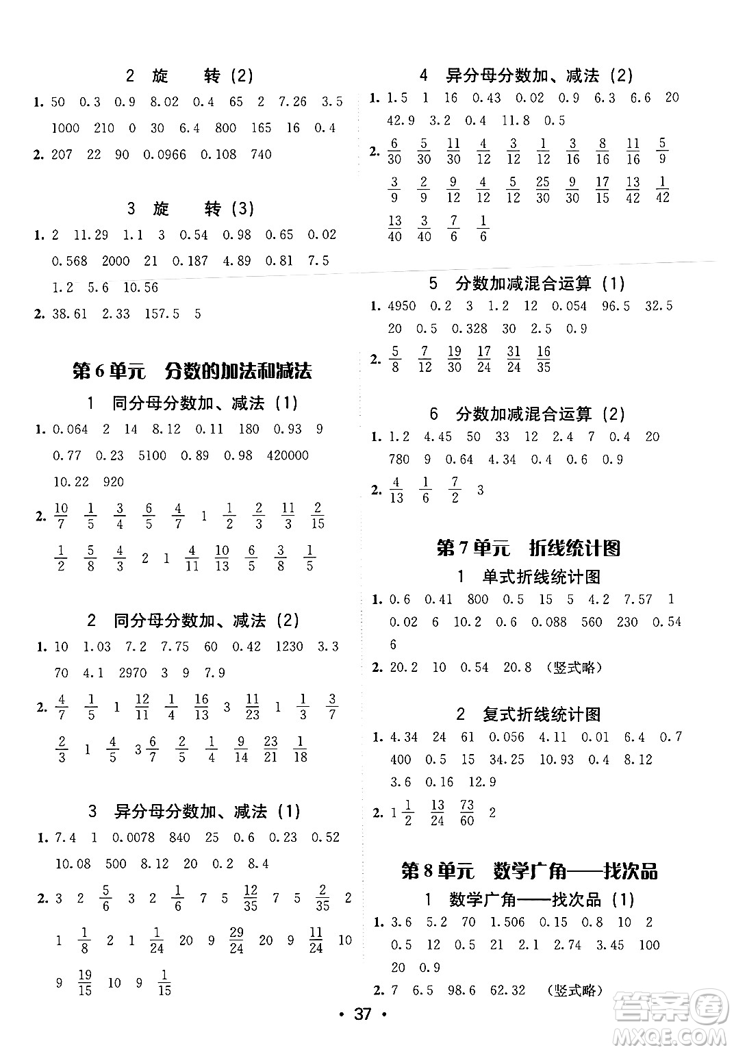 安徽人民出版社2024年春教與學(xué)課時(shí)學(xué)練測(cè)五年級(jí)數(shù)學(xué)下冊(cè)人教版答案