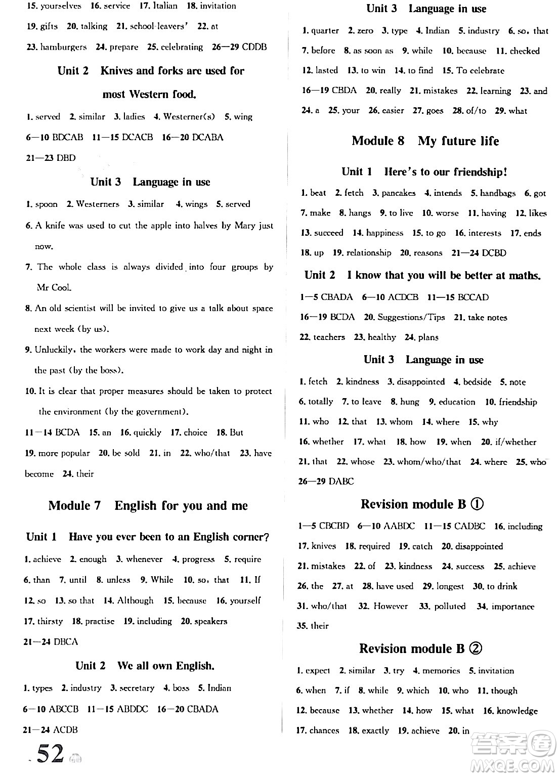 浙江教育出版社2024年春自主高效練九年級(jí)英語(yǔ)全一冊(cè)外研版答案