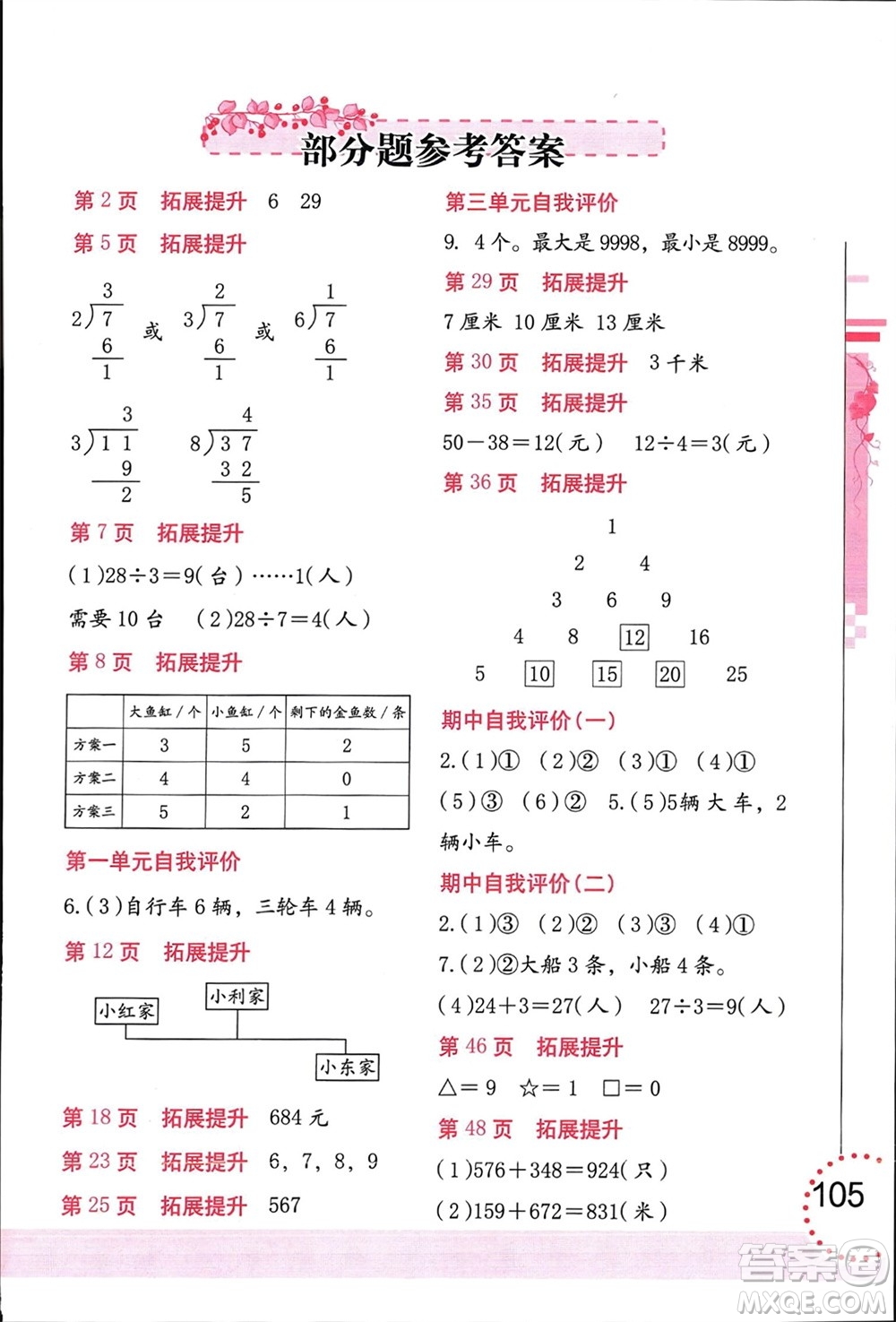 海燕出版社2024年春數(shù)學學習與鞏固二年級下冊北師大版參考答案