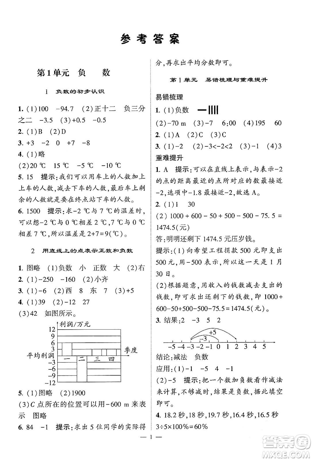 河海大學(xué)出版社2024年春經(jīng)綸學(xué)霸4星學(xué)霸提高班六年級數(shù)學(xué)下冊人教版答案