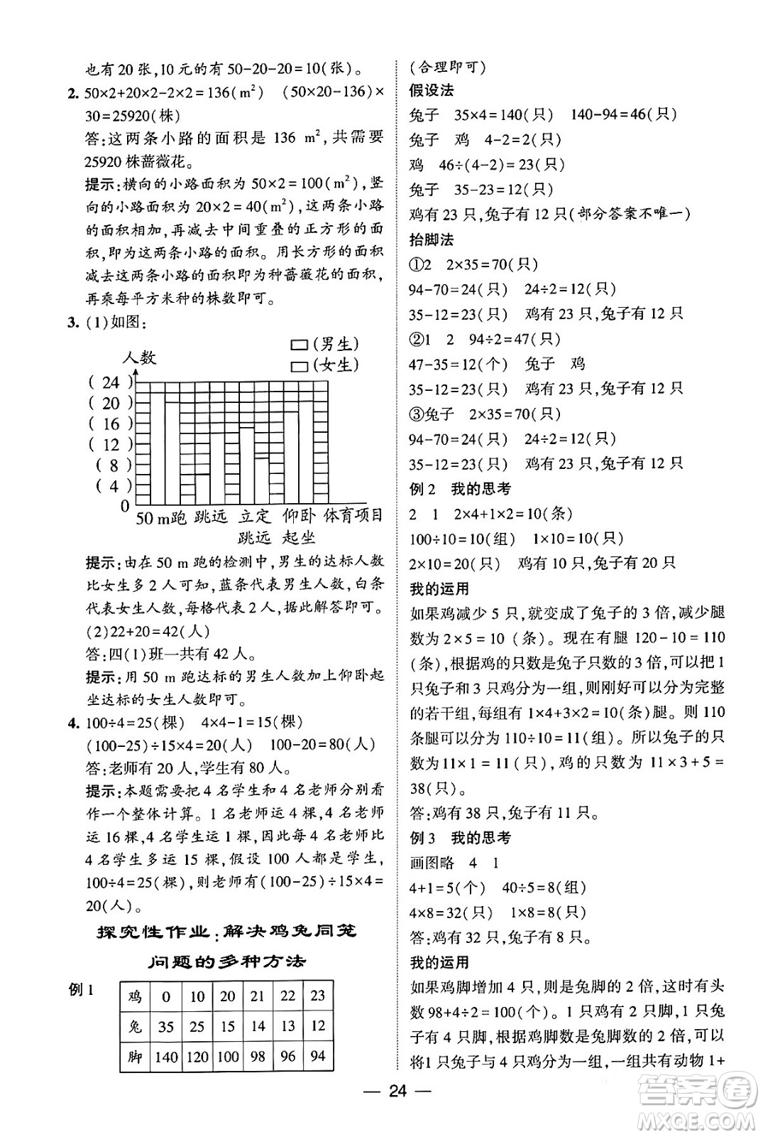 河海大學(xué)出版社2024年春經(jīng)綸學(xué)霸4星學(xué)霸提高班四年級(jí)數(shù)學(xué)下冊(cè)人教版答案