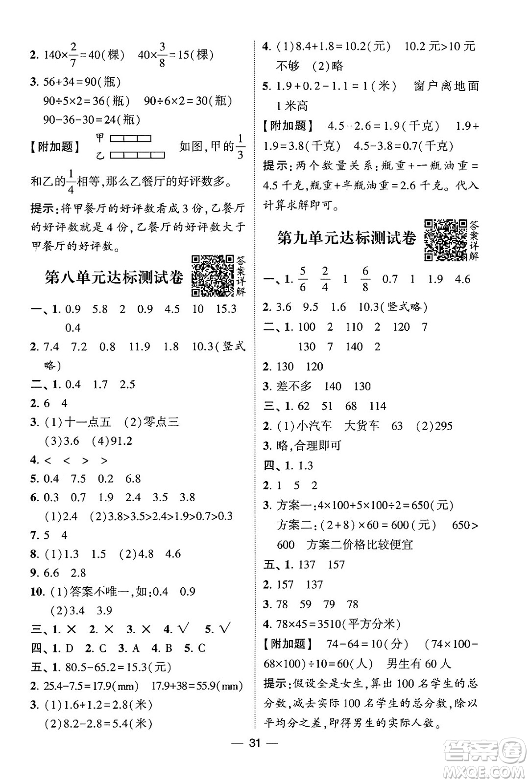 河海大學(xué)出版社2024年春經(jīng)綸學(xué)霸4星學(xué)霸提高班三年級數(shù)學(xué)下冊蘇教版答案