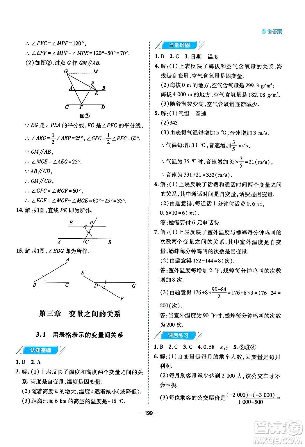 青島出版社2024年春新課堂學(xué)習(xí)與探究七年級數(shù)學(xué)下冊通用版答案