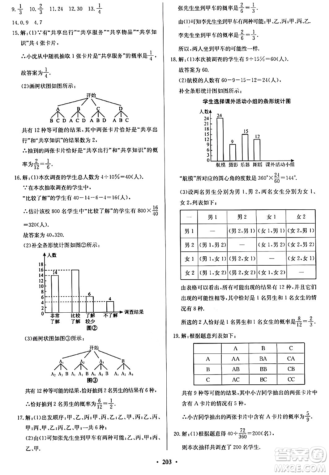 青島出版社2024年春新課堂學(xué)習(xí)與探究九年級數(shù)學(xué)下冊通用版答案