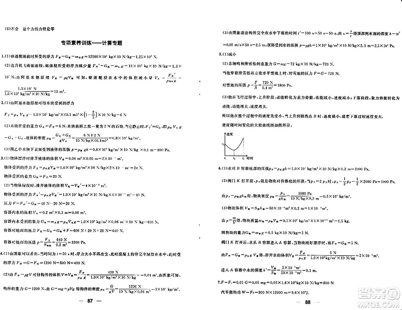 青島出版社2024年春新課堂學(xué)習(xí)與探究八年級物理下冊通用版答案