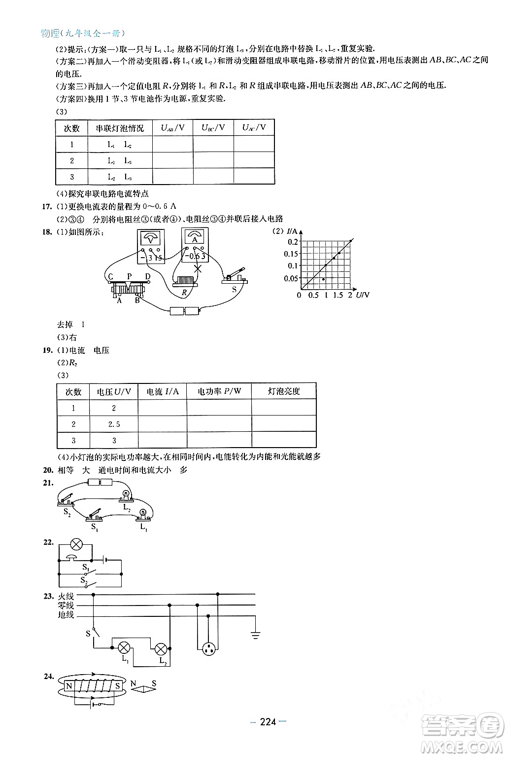 青島出版社2024年春新課堂學(xué)習(xí)與探究九年級(jí)物理下冊(cè)通用版答案