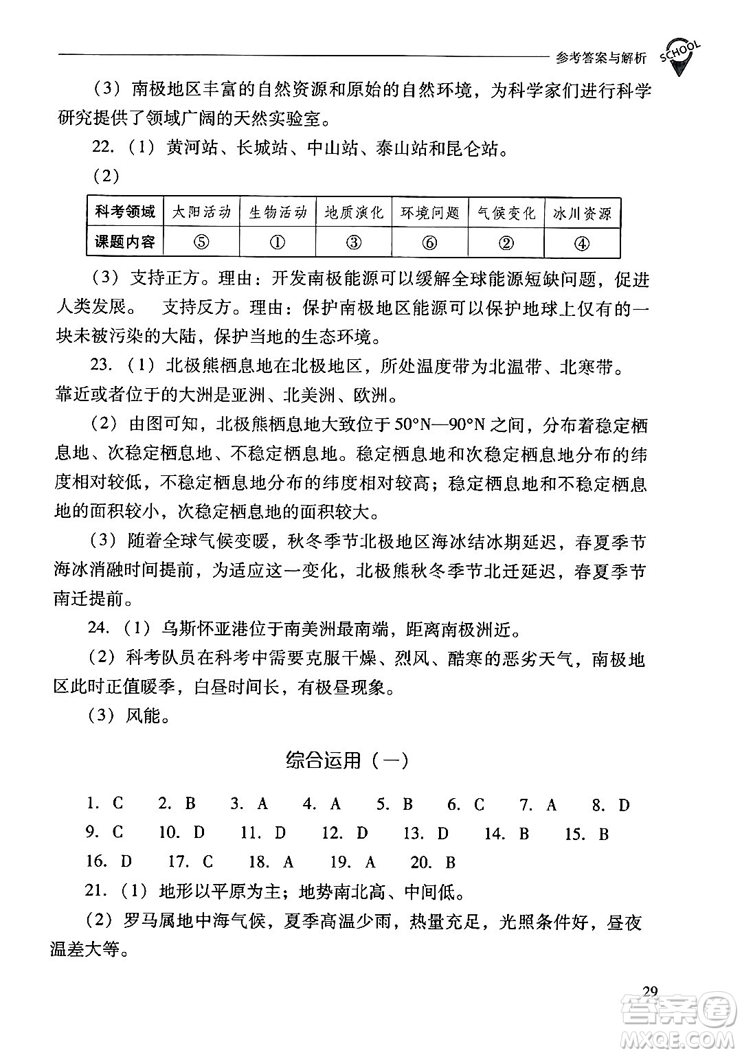 山西教育出版社2024年春新課程問題解決導(dǎo)學(xué)方案七年級地理下冊人教版答案