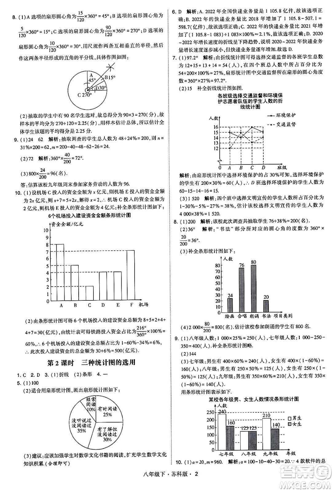 甘肅少年兒童出版社2024年春學(xué)霸題中題八年級(jí)數(shù)學(xué)下冊蘇科版答案