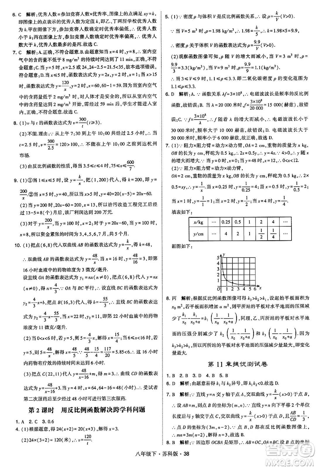 甘肅少年兒童出版社2024年春學(xué)霸題中題八年級(jí)數(shù)學(xué)下冊蘇科版答案