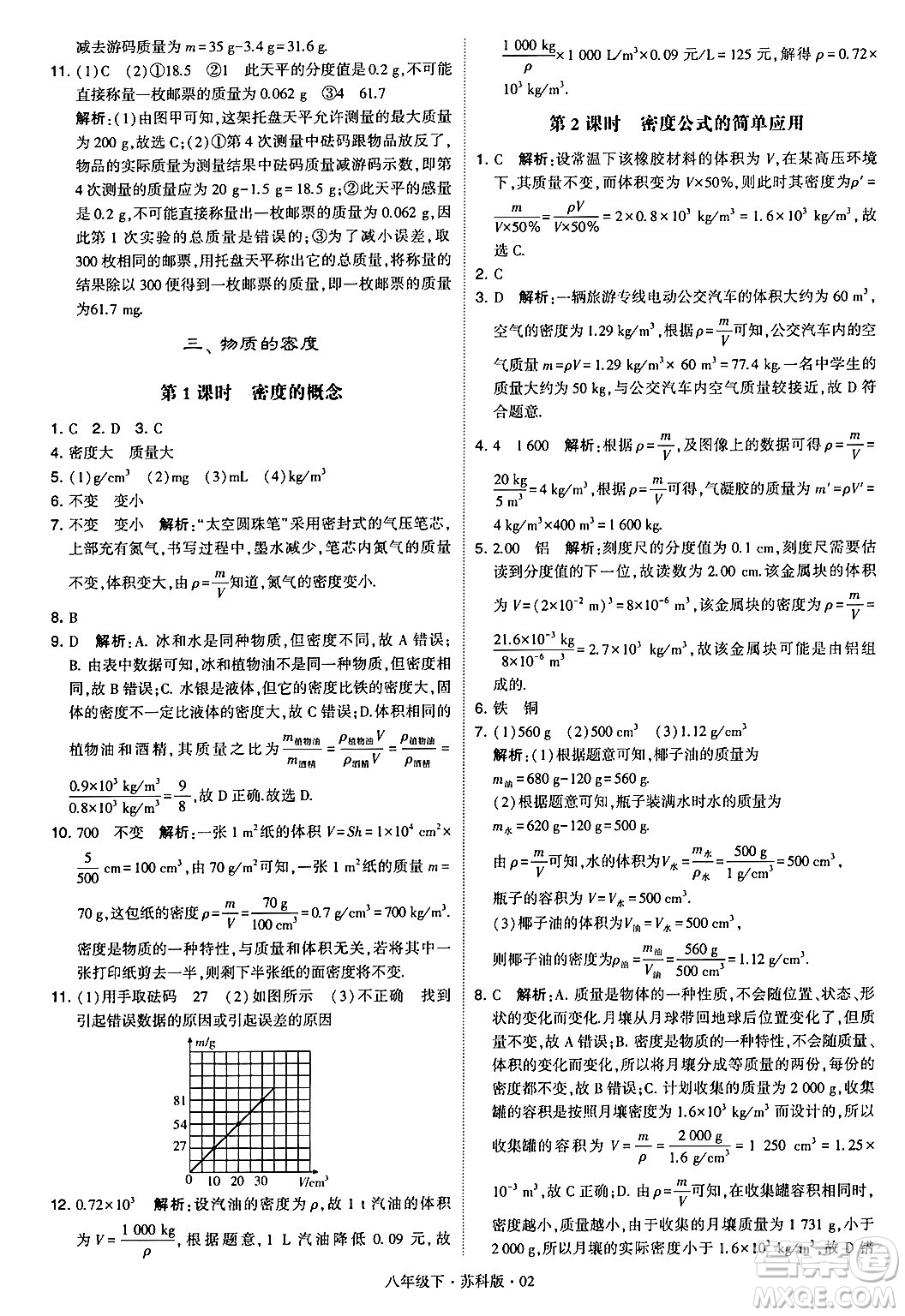 甘肅少年兒童出版社2024年春學(xué)霸題中題八年級(jí)物理下冊(cè)蘇科版答案