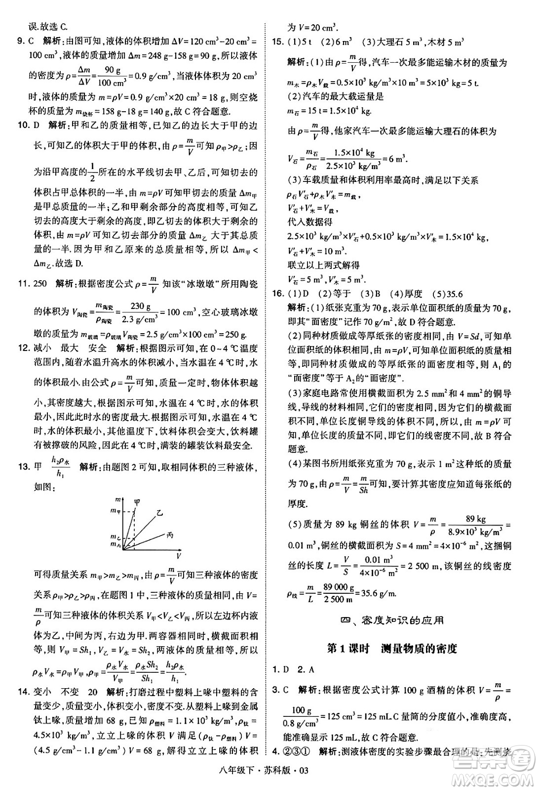 甘肅少年兒童出版社2024年春學(xué)霸題中題八年級(jí)物理下冊(cè)蘇科版答案