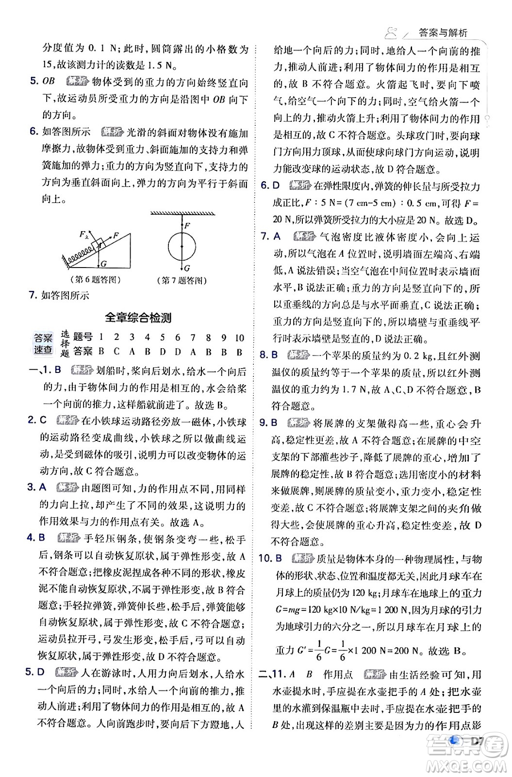 開(kāi)明出版社2024年春少年班八年級(jí)物理下冊(cè)人教版答案